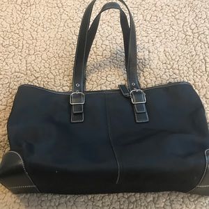 Coach Black Nylon Tote Bag